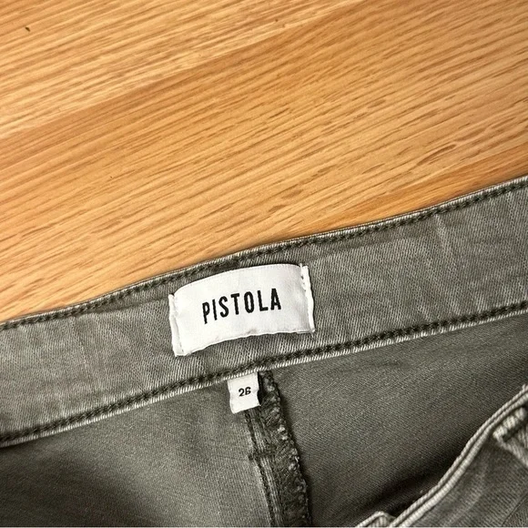 Pistola stretchy skinny moto Kim possible size 26 gray green jeans P6278TLT-EDNP - Picture 2 of 5